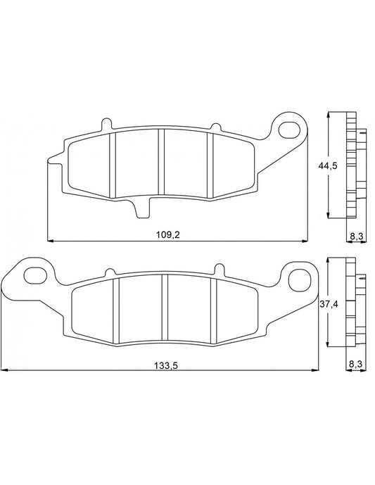 Accossato Brake Pads Kit For Motorcycle,  AGPA94ST (Front) & (Rear) Accossato