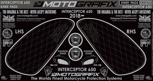 Motografix Tank / Knee Section Paint Protector For Royal Enfield Interceptor 650 (2018 -21) Motografix