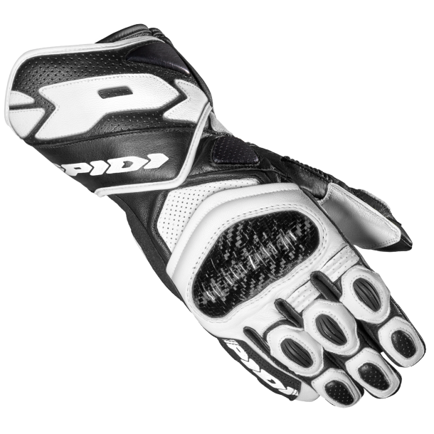 Spidi Carbo 7 Leather Gloves (Black/White) Spidi