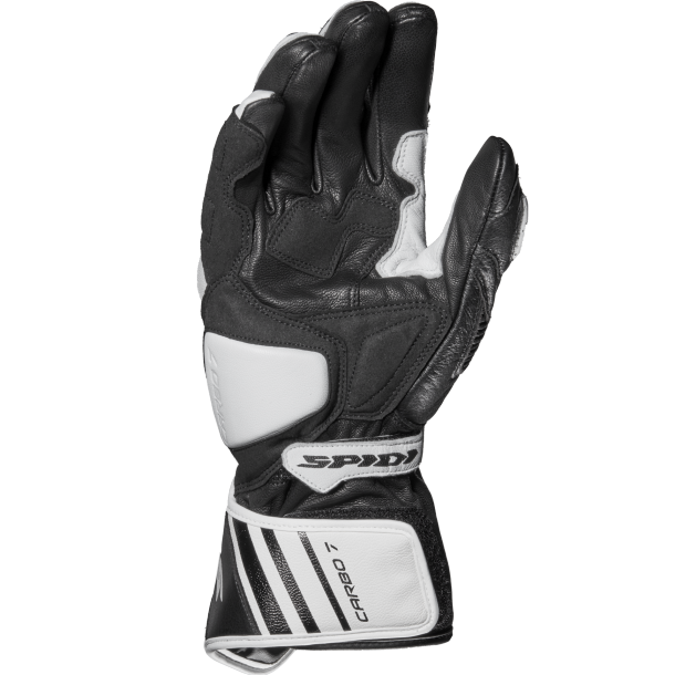 Spidi Carbo 7 Leather Gloves (Black/White) Spidi