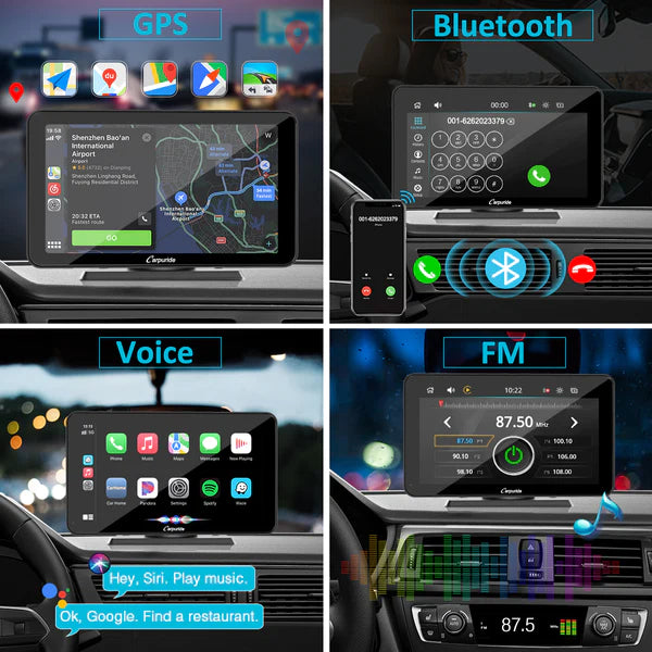 CARPURIDE W701 Pro Portable Smart Multimedia Dual Bluetooth Dashboard Console