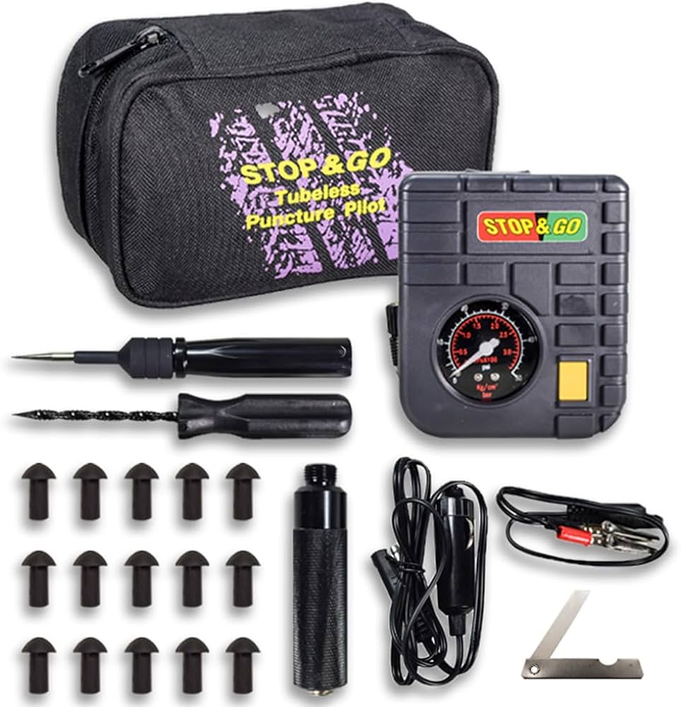 SNG Compressor & Tire Plugger Tubeless Puncture Pilot COMBO
