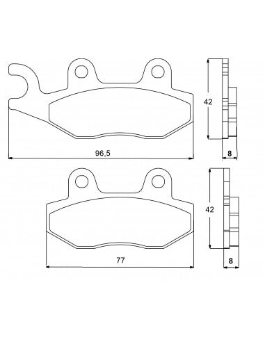 Accossato Brake Pads Kit For Motorcycle, AGPA76ST (Rear) Accossato