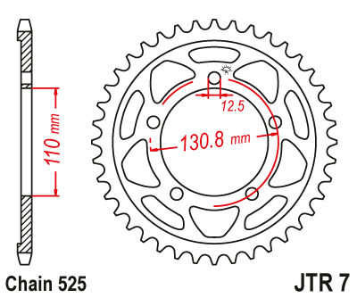 JT Sprocket Rear For S1000RR JTR7.45 JT Sprocket