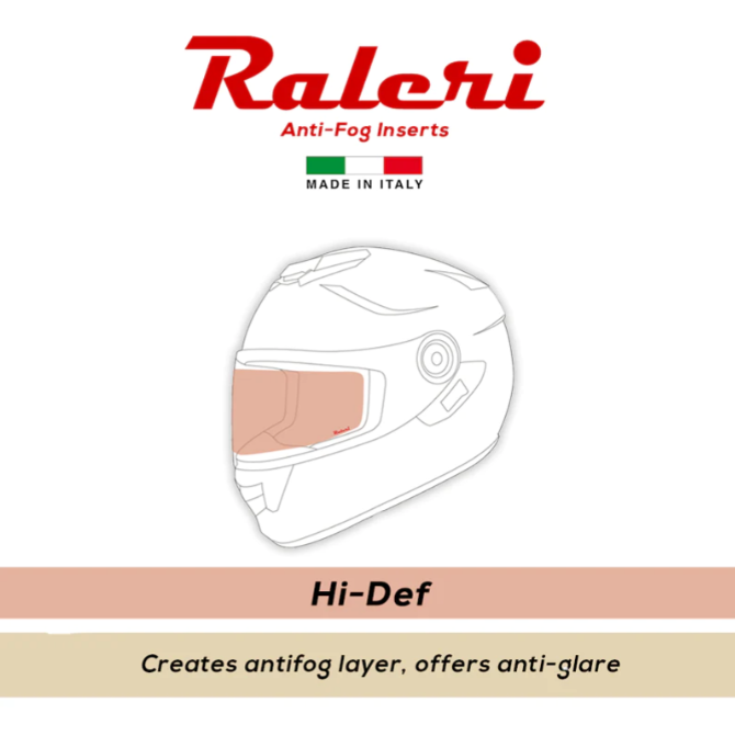 RALERI Anti Fog Racing Hi Definition Insert for Helmets Raleri