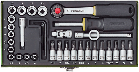 Proxxon Tool Kit Socket set 1/4" (36-piece)