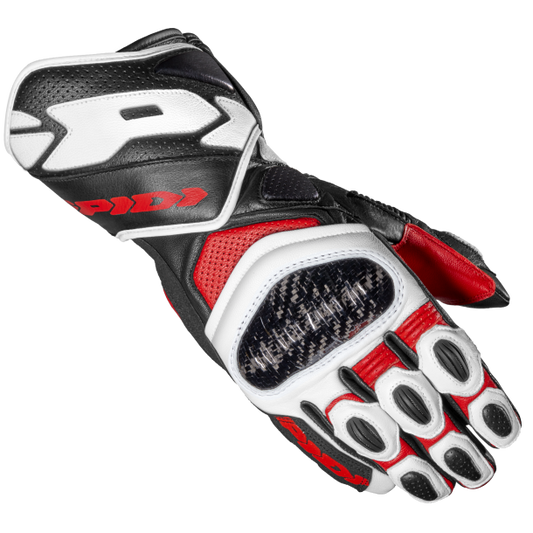 Spidi Carbo 7 Leather Gloves (Blk/Wht/Red)