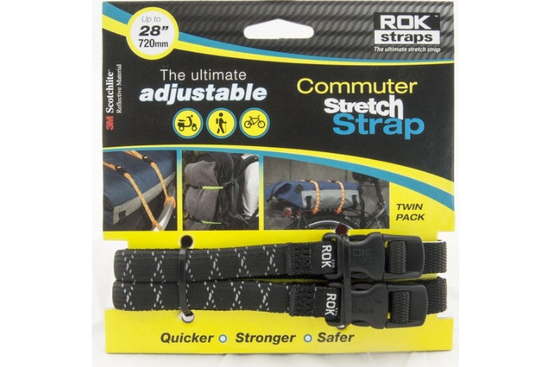 ROK STRAPS Adjustable Stretch Straps  - 28" (Black) Rok Straps