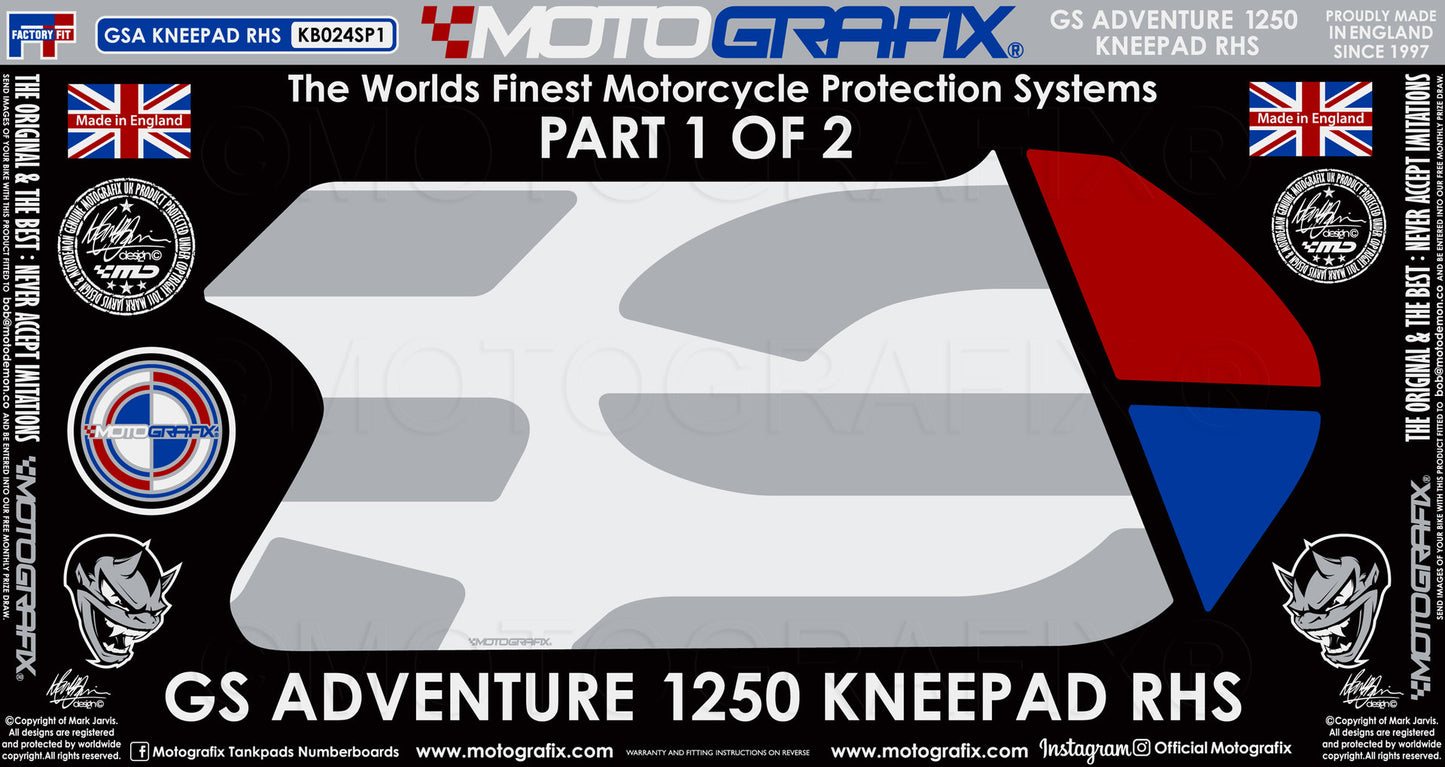 Motografix Tank/Knee Section Paint Protector For BMW R1250GS Adventure 2019 Rallye HP (2019)
