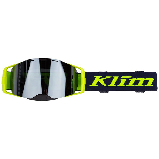 Klim Edge Off-Road Goggle - Focus Navy Blue Hi-Vis Dark Smoke Silver Mirror