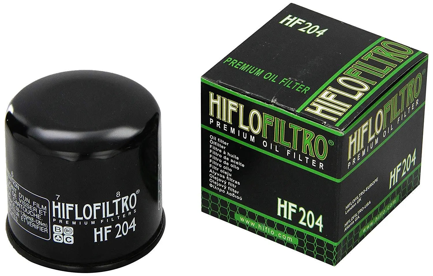 Oil Filter - Hiflofiltro HF204 Black Premium Oil Filter