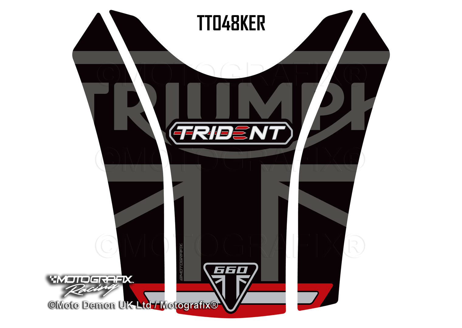 Motografix 3D Gel Tank Pad Protector For Triumph Trident 660 (2021) Motografix