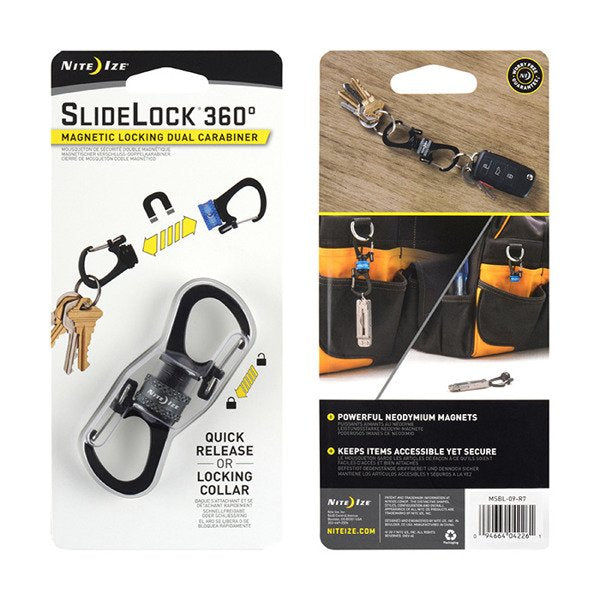 Nite Ize  SlideLock 360° Magnetic Locking Dual Carabiner Nite Ize